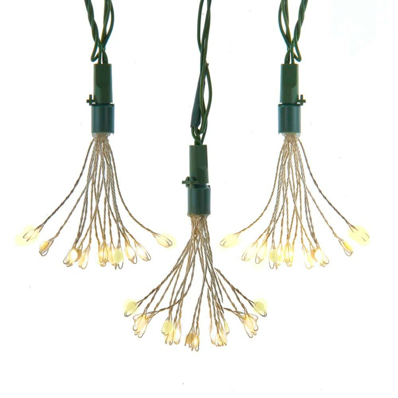 KSA 75-Count Cluster Burst Warm White LED Twinkle Lights - 21.75ft - Green Wire